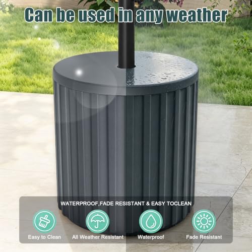 LZRS Patio Side Table, 2-in-1 Patio Umbrella Side Table - Image 5
