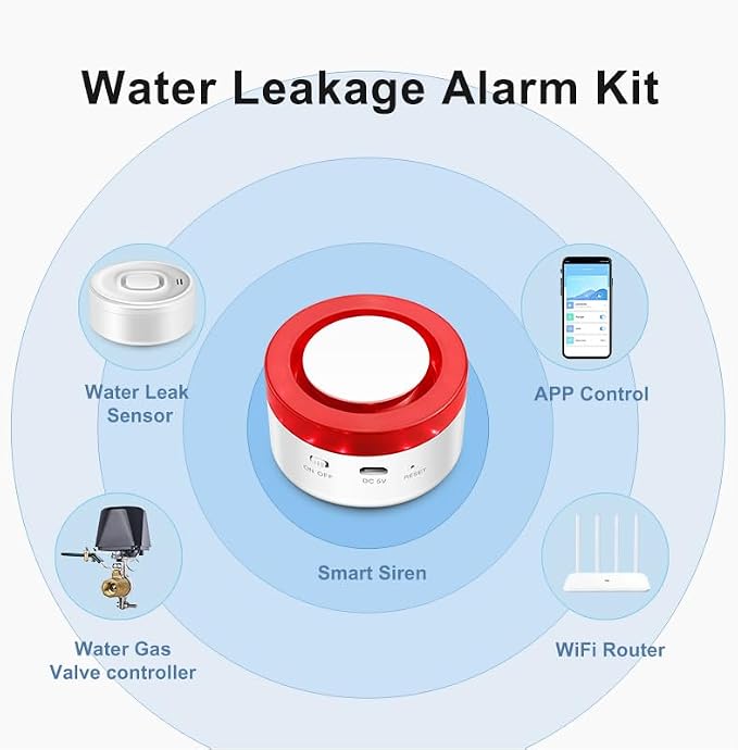 WiFi Water Leak Detector: Smart Water Sensor Alarm, 100dB Adjustable Alarm and - Image 8