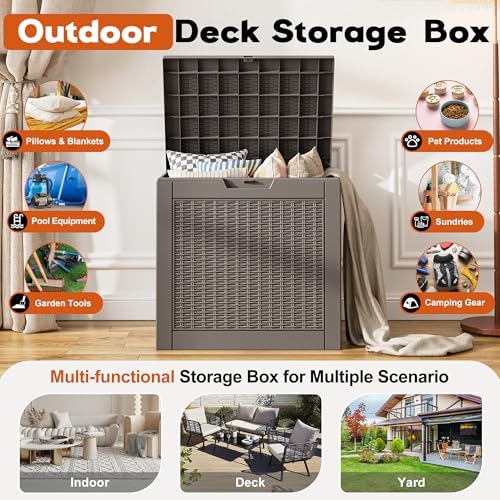 Outdoor Storage Box, Resin Deck Boxes Indoor and outdoor, Waterproof Storage - Image 3