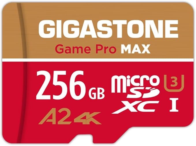 【For Switch 1 Only】GIGASTONE 256GB Micro SD Card, 4K Game Pro MAX, A2 V30 by Gigastone