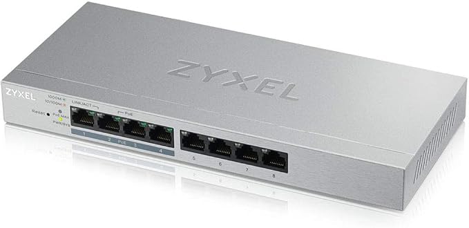 Zyxel 8-Port PoE Switch | Web Managed Gigabit Network Ethernet Splitter | 8x by ZYXELNETWORKS