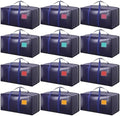 12 Pack Moving Bags with Full-Open Side Zipper, Extra Large 93L Heavy Duty by RMOHRO