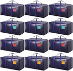 12 Pack Moving Bags with Full-Open Side Zipper, Extra Large 93L Heavy Duty by RMOHRO