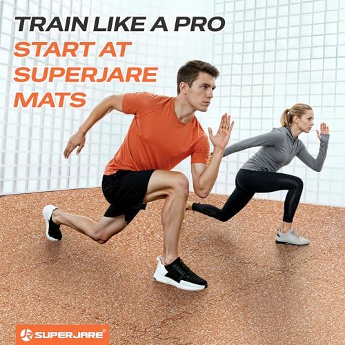 SUPERJARE 0.56'' Thick 144 Sq Ft Rubber Top Gym Flooring - Image 3