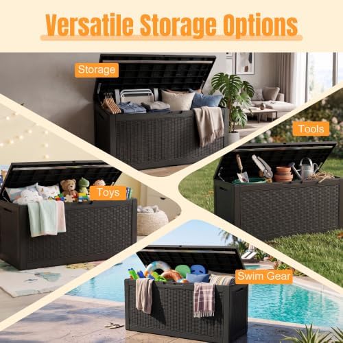 Outdoor Storage Box, 160 Gallon Waterproof Resin Deck Box - Image 5