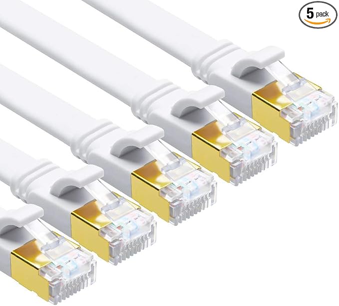 CAT8 Ethernet Cable, 6ft 5 Pack Flat CAT8 Patch Cord, Faster than by Yauhody