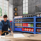 71.3” Wide Heavy Duty Metal Garage Shelving, Adjustable Storage Shelf - Image 3
