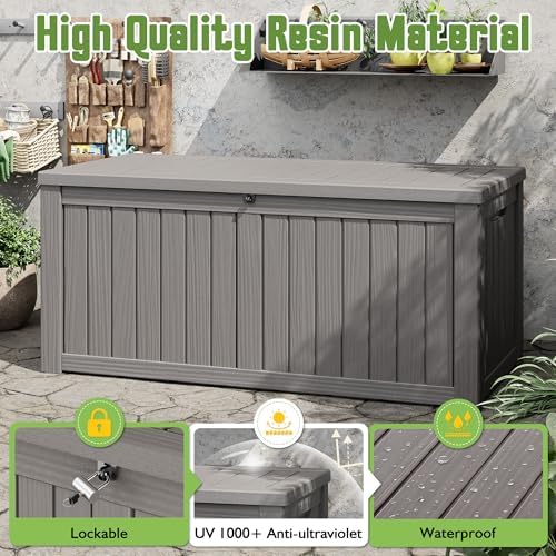 KAMABOKO Outdoor Storage Box, 150 Gallon Deck Box Outdoor Waterproof - Image 4