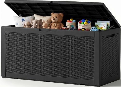 Outdoor Storage Box, 160 Gallon Waterproof Resin Deck Box by ATMELT