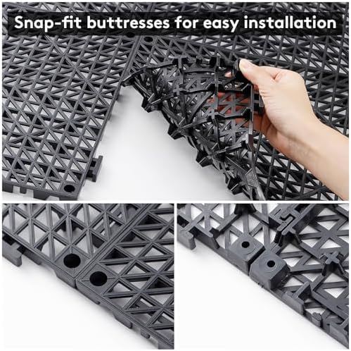 8PCS Interlocking Drainage Mat, Cushioning Floor Tiles Mats - Image 3