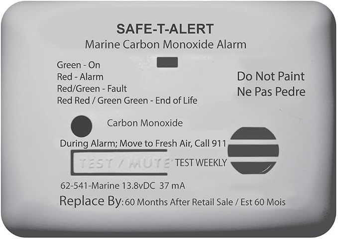 Safe T Alert MTI Industries 62-541-R-MARINE-WT Detector Marine Co Alarm White by SafeTAlert
