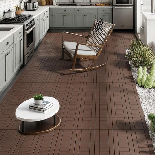 Plastic Interlocking Deck Tiles, 44 Pack Patio Sheets - Image 5