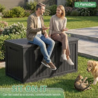 PatioZen 310 Gallon Deck Box Lockable Waterproof UV Resistant Black - Image 7