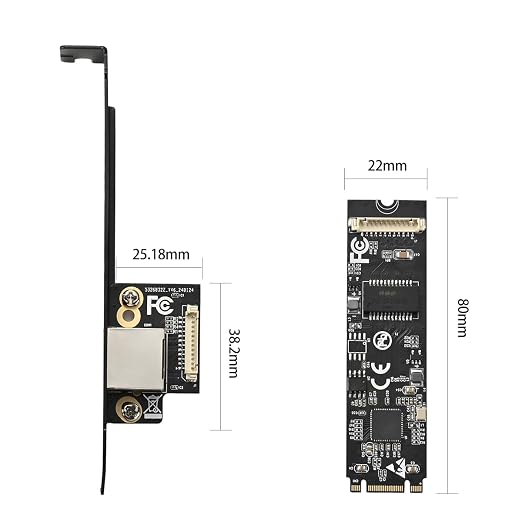 IO CREST M.2 M-Key PCI-e 3.0 Interface Single Port 5.0 Gigabit Ethernet Modules - Image 2