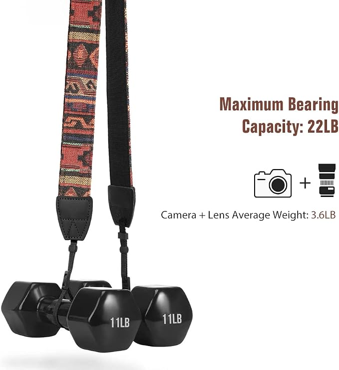 MoKo Camera Strap, Retro Cotton Canvas Woven Strap Universal Shoulder Neck - Image 5