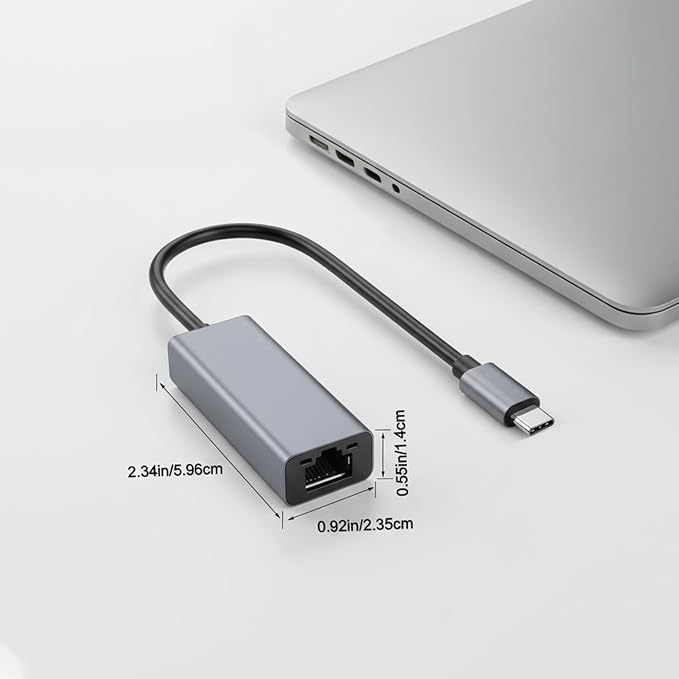USB C to Ethernet Adapter, Portable 1-Gigabit Network Hub, 10/100/1000 Mbps - Image 8