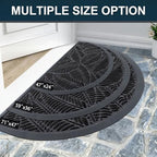 Colorxy Half Circle Waterproof Door Mat, Sturdy Rubber Doormat - Image 7