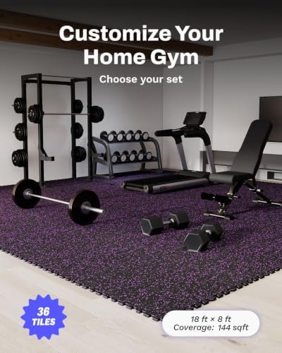 AIRHOP 0.56in Thick 144 Sq Ft Exercise Equipment Mats, 36 Tiles Upgraded Rubber - Image 4