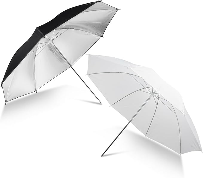 43" Translucent White Soft Umbrella & Silver Reflector Diffuser Umbrella by Hahawalker