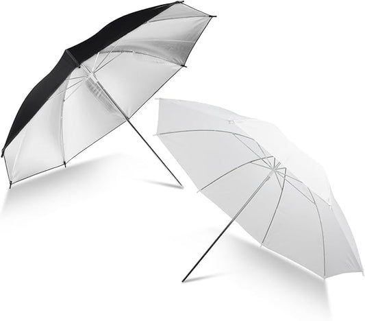 43" Translucent White Soft Umbrella & Silver Reflector Diffuser Umbrella by Hahawalker