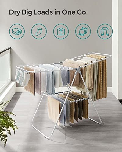 SONGMICS Clothes Drying Rack, Foldable Space-Saving Laundry Drying Rack - Image 3