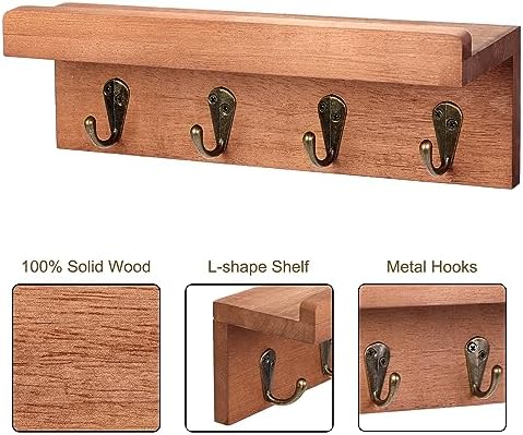 Key Holder Wall Mount, Farmhouse Wall Shelf - Image 3