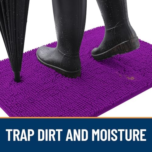 OLANLY Dog Door Mat for Muddy Paws 59x32, Super Absorbent Chenille Mud Mat - Image 2