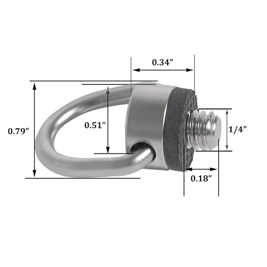 Stainless Steel D Ring Screw Hinged Holder Camera Fixing Screw 1/4"-20 Thread - Image 2