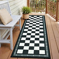 Jute Checkered Runner Rug, 2x6 Outdoor Runner Rugs, Washable Hallway Runner by VasofeSoftFluffyRugs