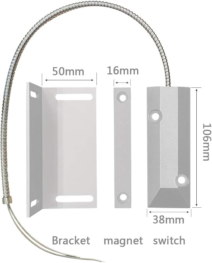 Heavy Duty Wired Alarm Garage Door Magnetic Contacts Switch Sensor NC - Image 2