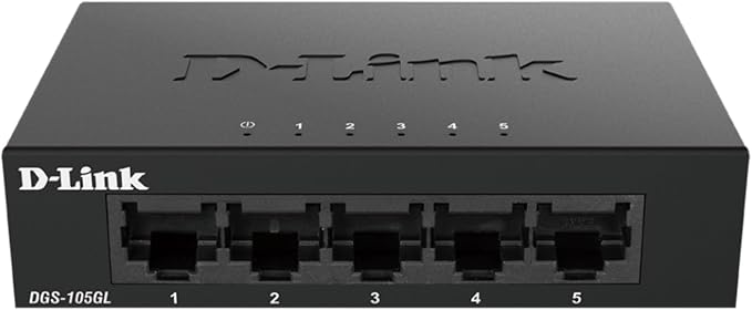 D-Link 5-Port Gigabit Unmanaged Ethernet Switch, Silent Fanless, Sturdy Metal by D-Link