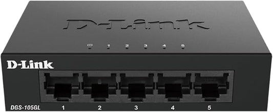 D-Link 5-Port Gigabit Unmanaged Ethernet Switch, Silent Fanless, Sturdy Metal by D-Link