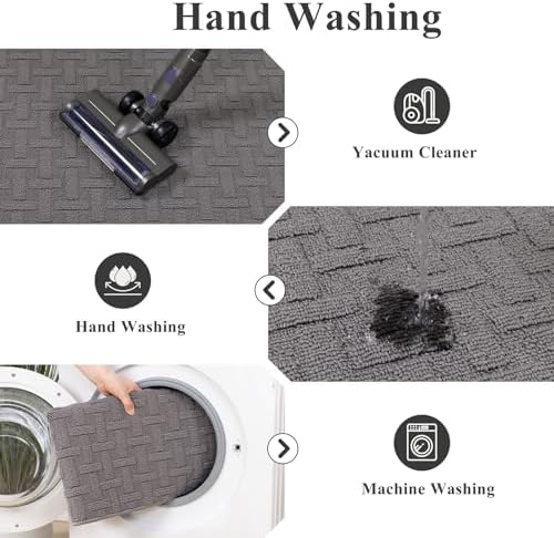 Ileading Indoor Door Mat 2x3ft, Absorbent Dog Muddy Paws Mats, Low-Profile - Image 5
