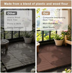 Composite Interlocking Deck Tiles Outdoor, 9 Pack, Light Coffee Color - Image 5