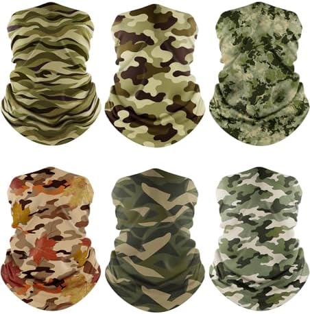 Fuinloth Neck Gaiter, 6 Pack Cooling UV Protection Bandana Face Mask Gator by fuinloth
