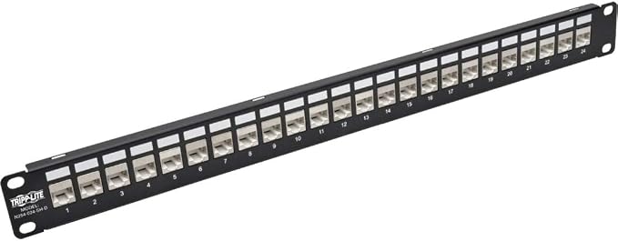 Tripp Lite 24-Port Cat6 / Cat5 Patch Panel STP Shielded Down-Angled Ports RJ45 by TrippLite