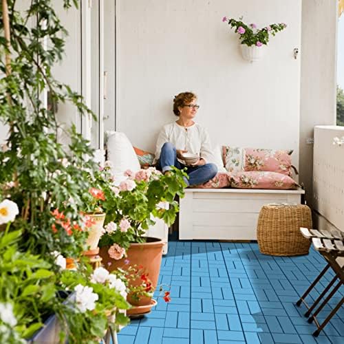 Goovilla Plastic Interlocking Deck Tiles, 9 Pack 12"x12" - Image 5