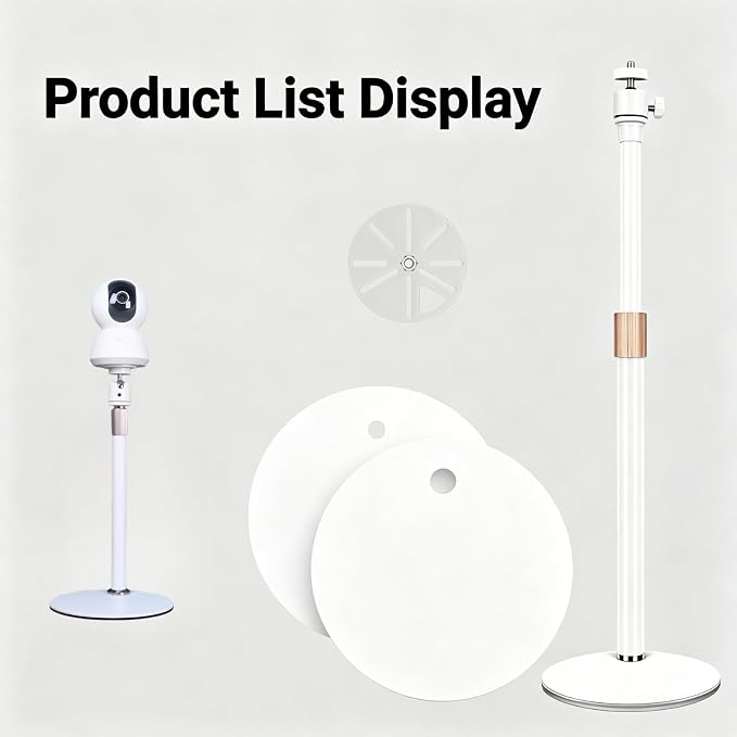 White Adjustable Height Metal Floor Stand - Image 2