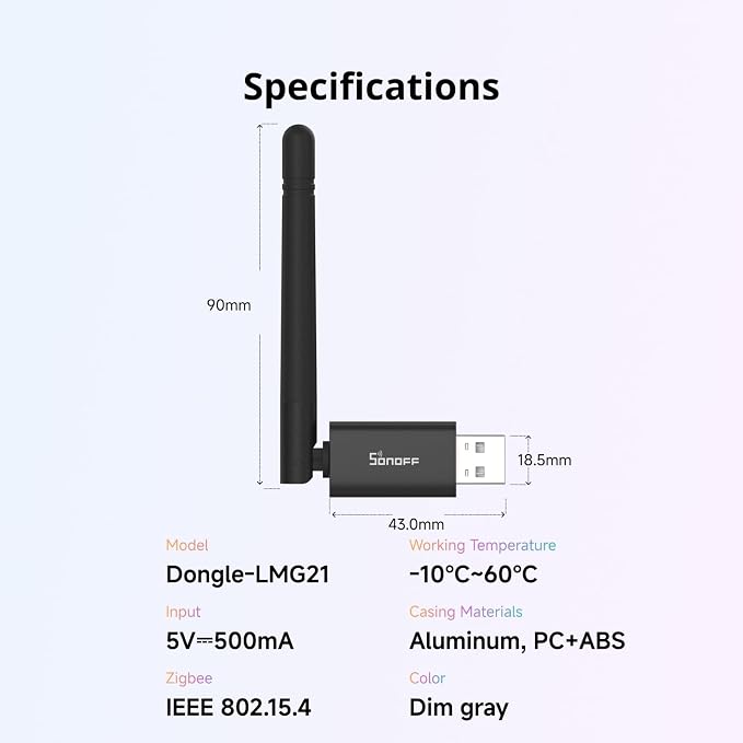 SONOFF Zigbee 3.0 & Thread Dongle Lite | USB Stick Coordinator - Image 6