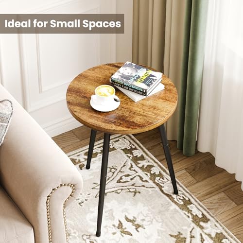 Side Table Small Round End Table Indoor Accent Table - Image 5