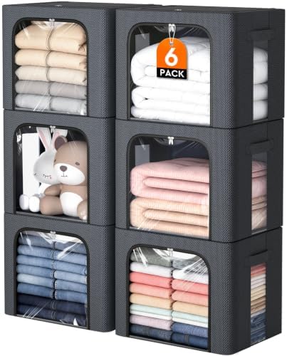 6 Pack Clothes Storage Bins by EpicTotes