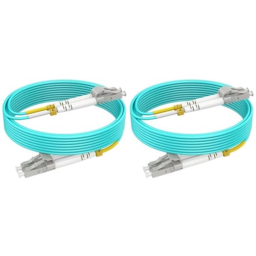 Multimode Fiber LC to LC, 10ft/3m-2PACK, OM3 MM Fiber Patch Cable Duplex by RamboCables