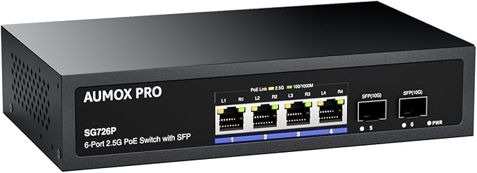 6 Port 2.5G PoE Switch, AUMOX PRO 4 Port 2.5G Network Unmanaged Switch - Image 8