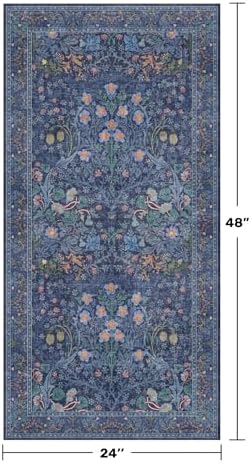 Dark Blue Washable 2x4 Entry Rug - Image 2