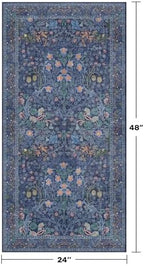 Dark Blue Washable 2x4 Entry Rug - Image 2