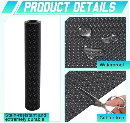 Breling 20 in x 10 ft Rubber Diamond Plate Rolls Garage Floor Mat - Image 3