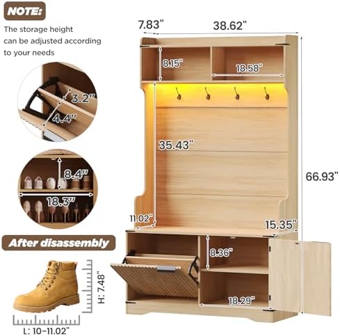 Maupvit 5-in-1 Entryway Hall Tree - Image 2