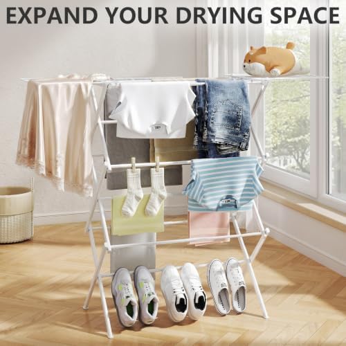 REALINN Foldable Clothes Drying Rack, Expandable Portable Indoor Outdoor - Image 2