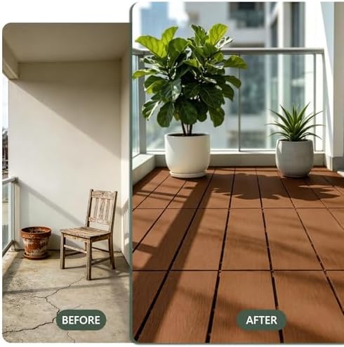 Plastic Interlocking Deck Tiles, Outdoor Patio Flooring 30 sq ft - Image 3