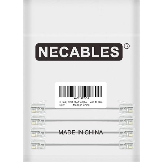 NECABLES 4Pack 3 Inch Short Telephone Cord Phone Cable Wall Phone Cord - Image 5